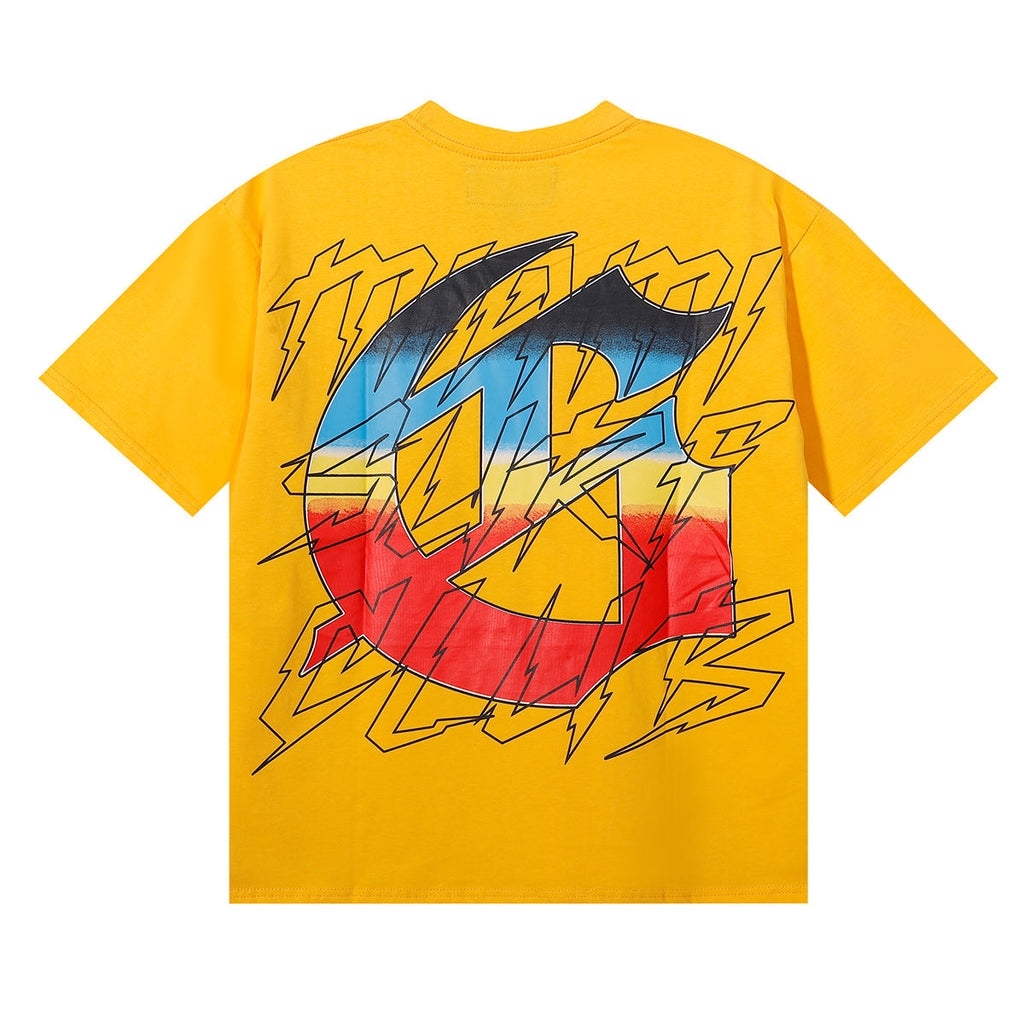 Godspeed T-shirts Beach Skull Surfboard Print Cotton Casual Short Sleeve Men and Women