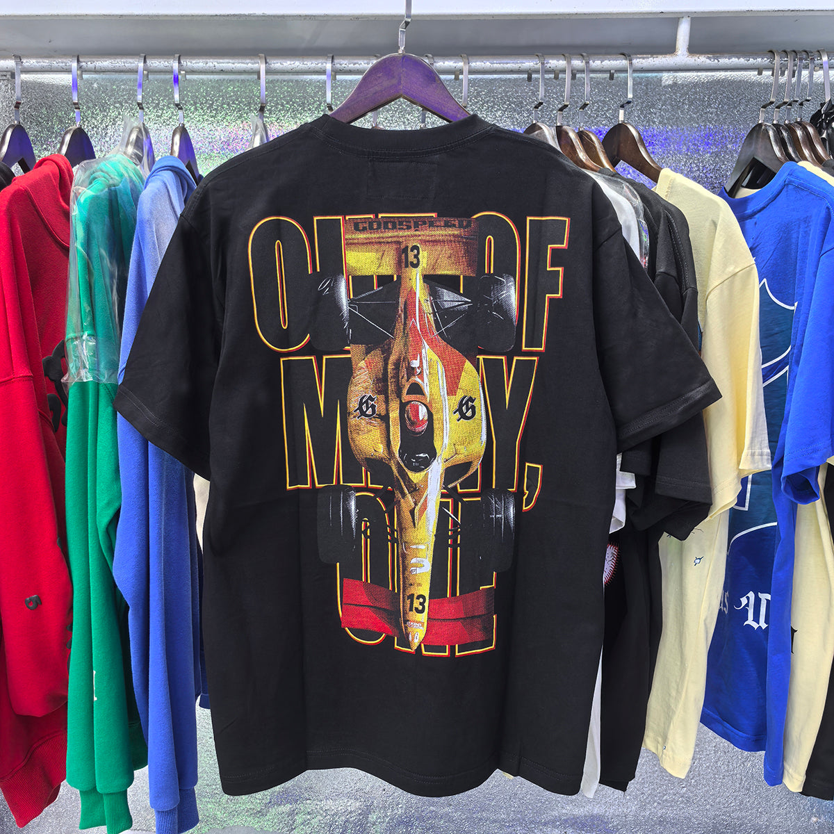 Godspeed T-shirts Racing Wins Scene Printed Cotton Casual Short Sleeves Men and Women