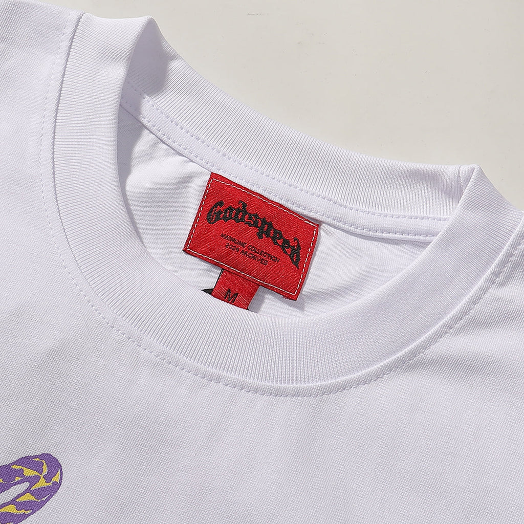 Godspeed T-shirts Western Skull Denim Cactus Print Cotton Casual Short Sleeve Men and Women