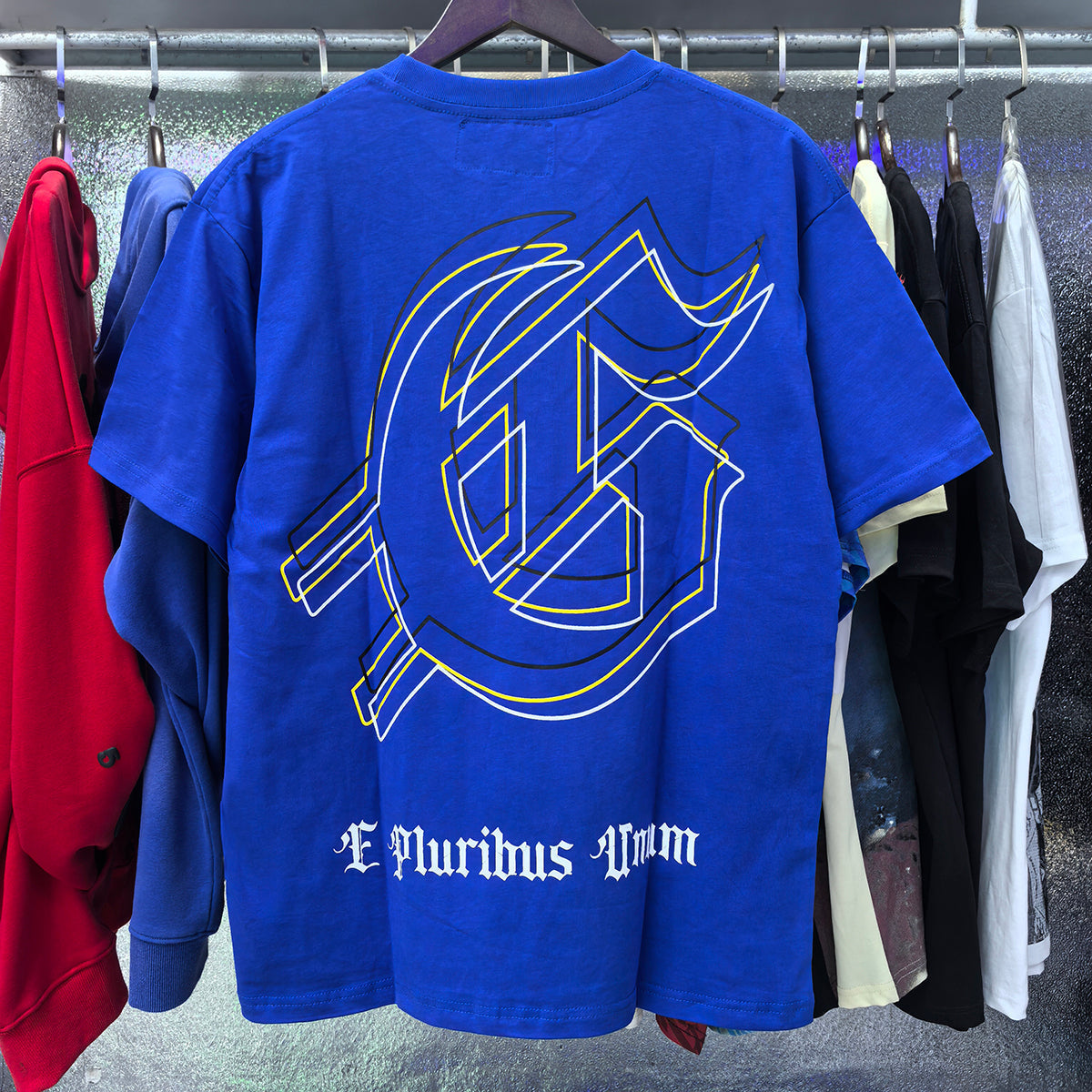 Godspeed T-shirts Spacesuit Pyramid Printing Cotton Casual Crew Neck Short Sleeve Men and Women