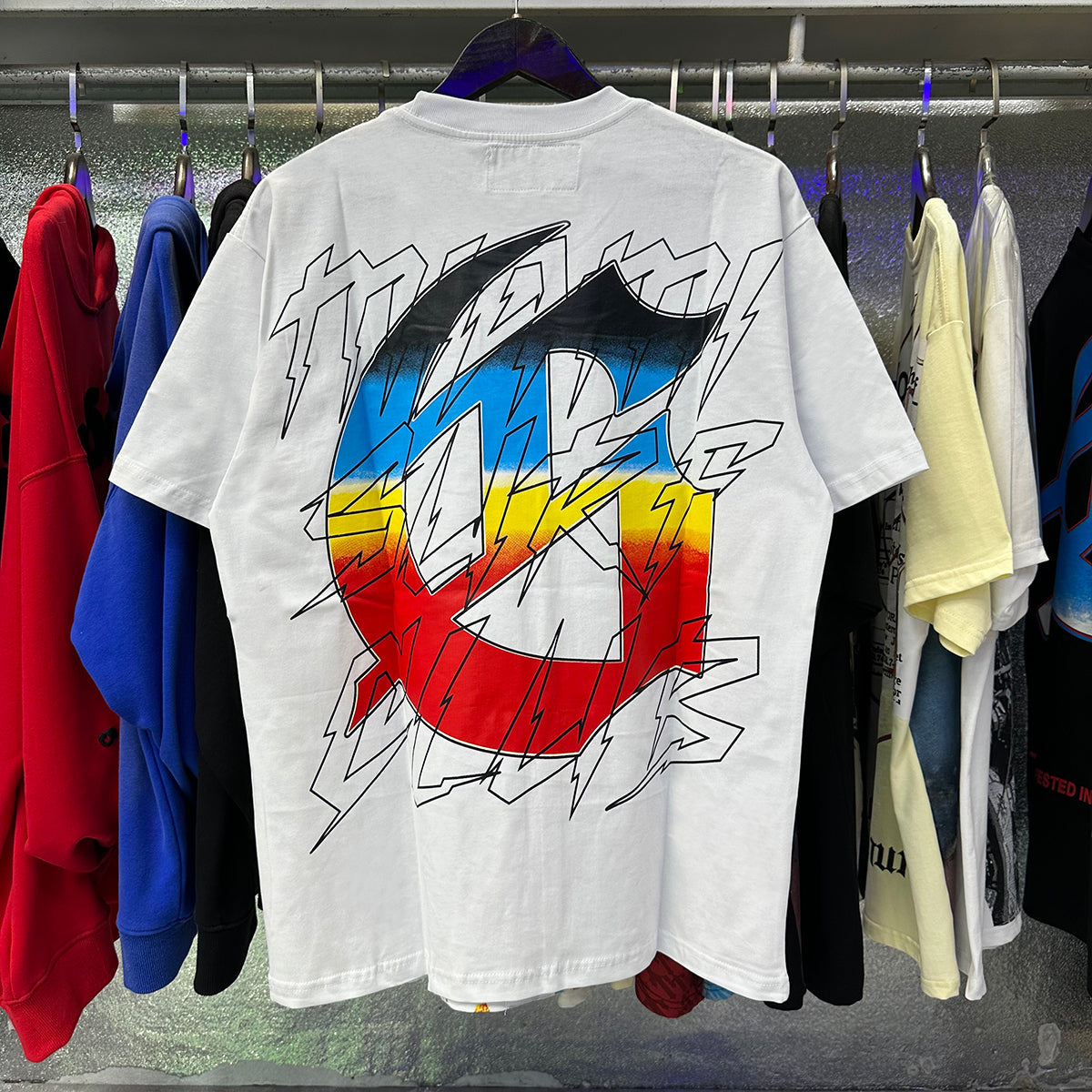 Godspeed T-shirts Beach Skull Surfboard Print Cotton Casual Short Sleeve Men and Women