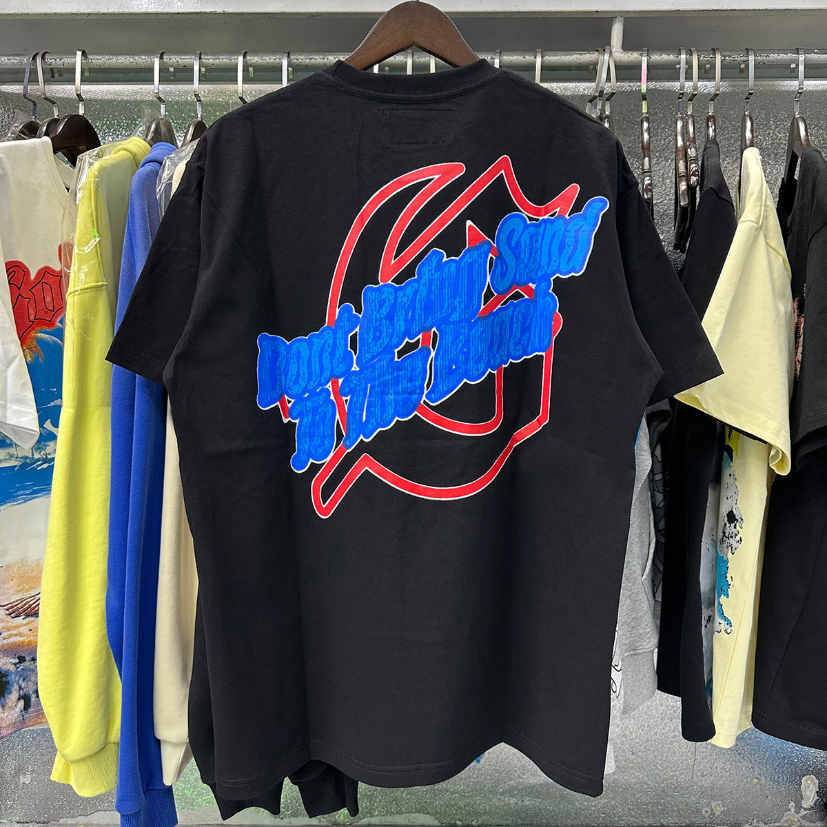 Godspeed T-shirts Cozy Beach Skull Double Yarn Cotton Casual Short Sleeves Men and Women