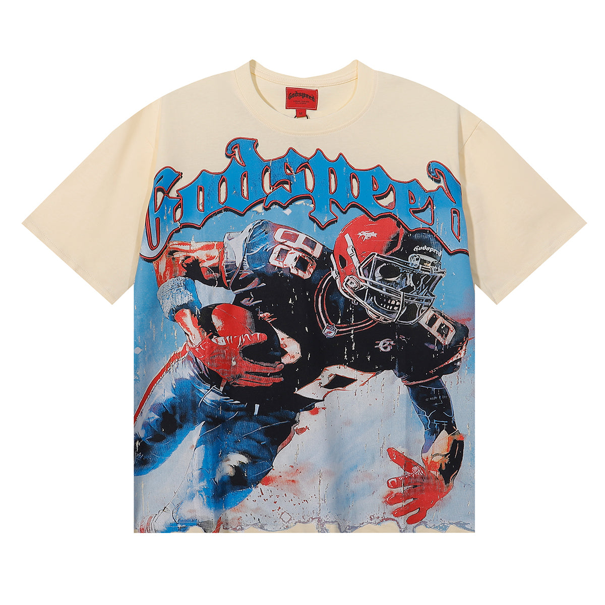 Godspeed T-shirts Rugby Players Printed Cotton Casual Short Sleeves Men and Women