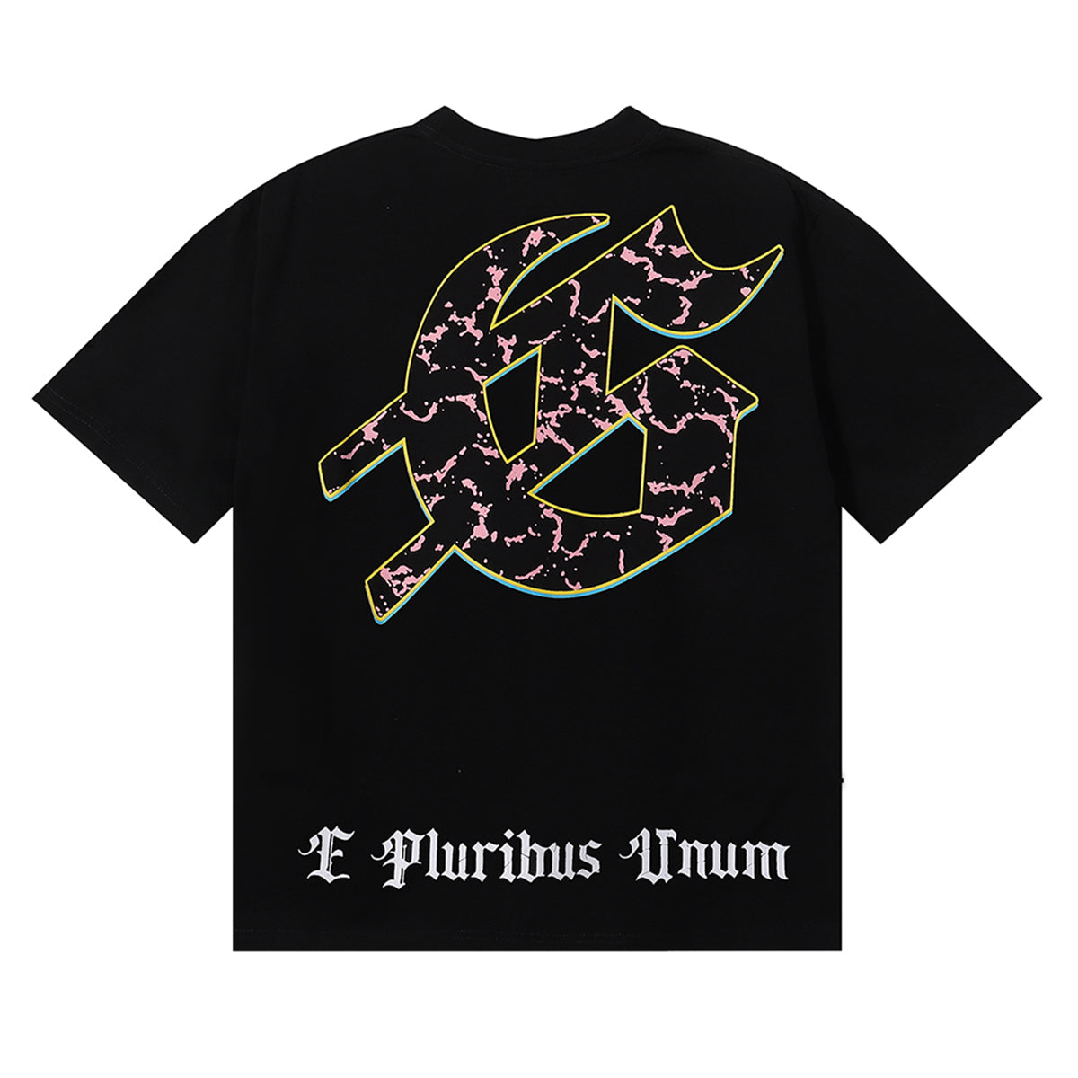 Godspeed T-shirts Guitar Skull Denim Print Casual Crew Neck Short Sleeve Men and Women