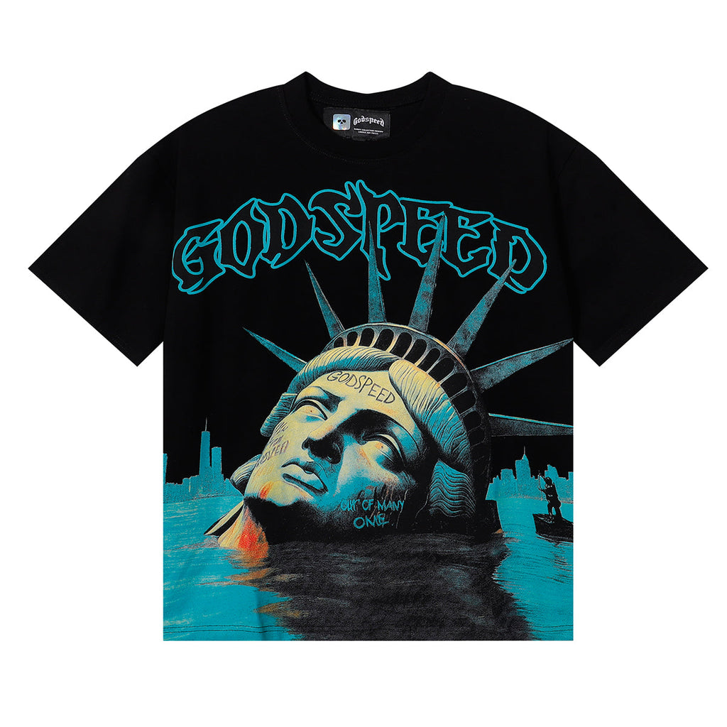 Godspeed T-shirts Drowning Free Muse Printed Cotton Crew Neck Short Sleeve Men and Women