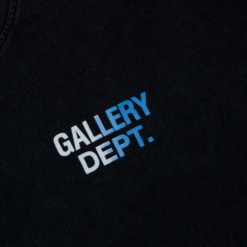 Gallery Dept T-shitrs Retro Washed Distressed Gradient Printing Short Sleeve