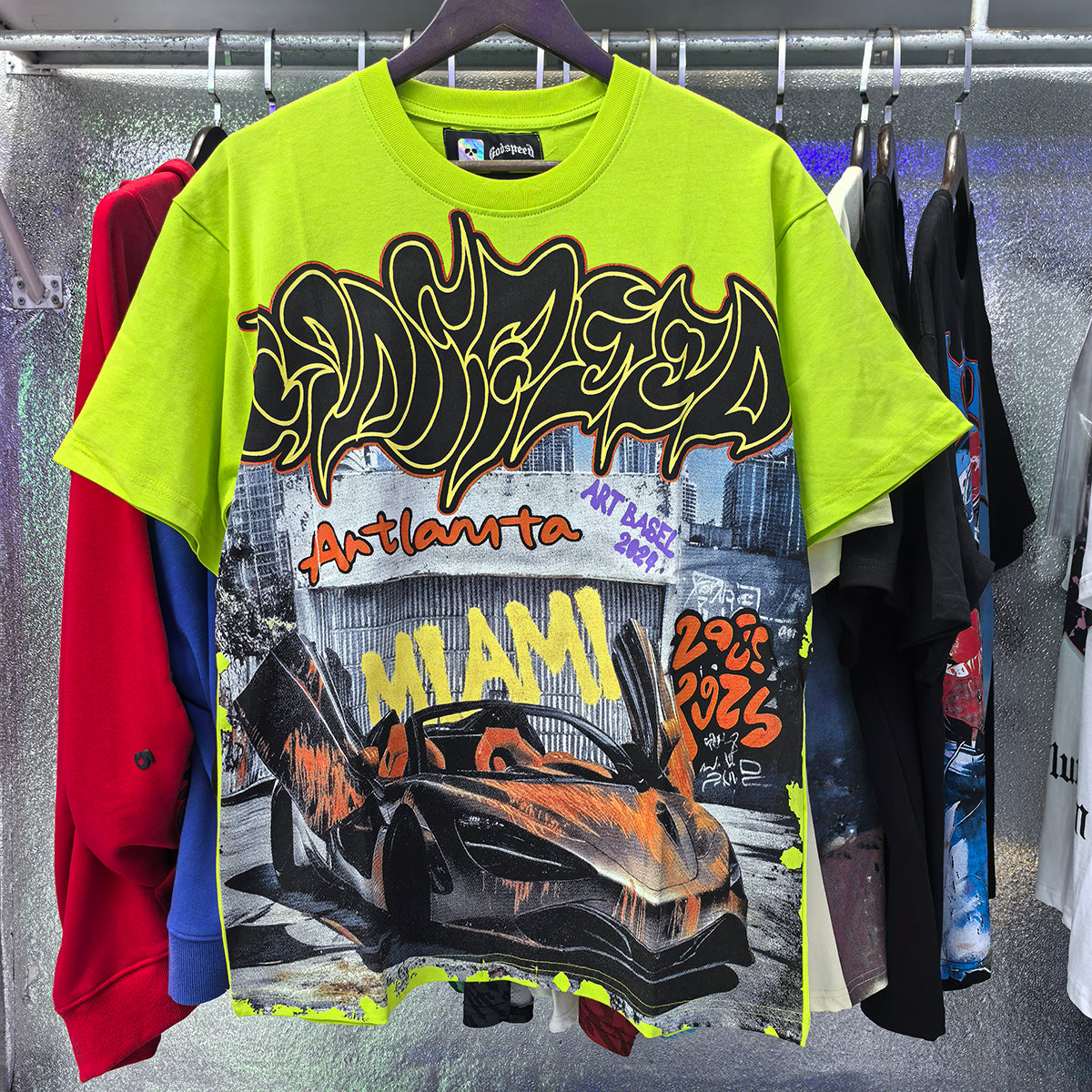 Godspeed T-shirts Atlanta Supercar Printed Cotton Casual Short Sleeve Men and Women