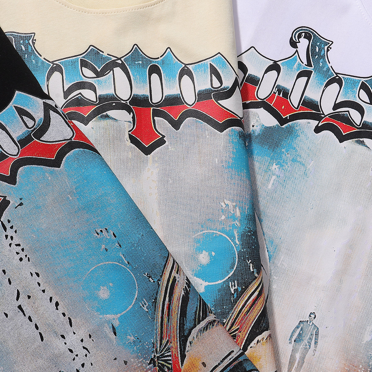 Godspeed T-shirts Astronaut Robot Printed Cotton Casual Short Sleeve Men and Women