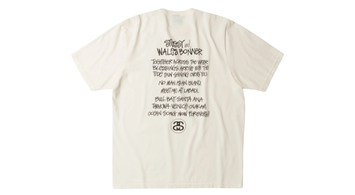Stussy x Wales Bonner Ocean Song Tee Cream